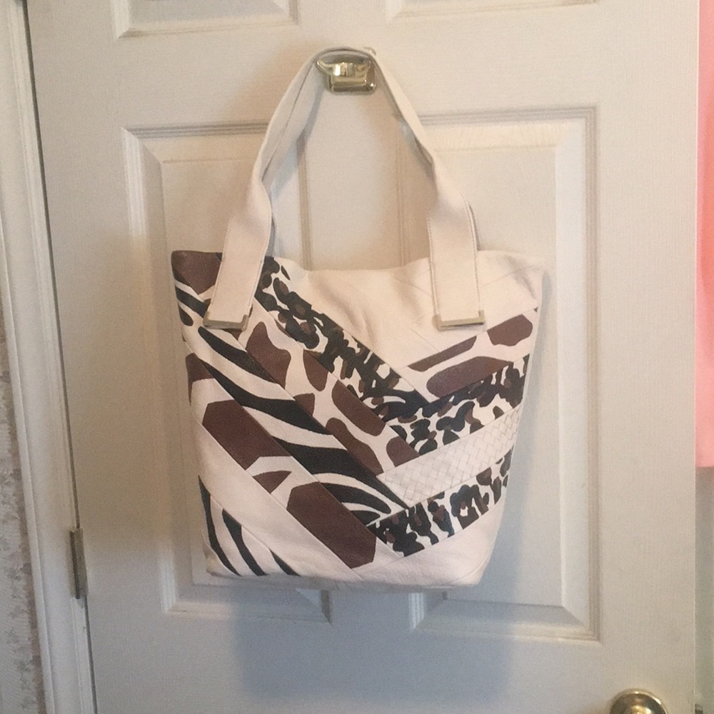 Elliot Lucca Intreccio Leather Tote Exotic Multi